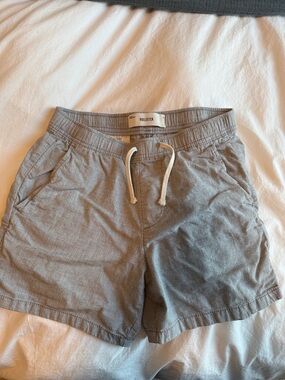 Hollister Heather Gray Elastic Waist Shorts with White Drawstring small